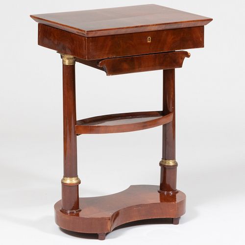 Charles X Gilt-Metal-Mounted Mahogany Work and Dressing Table