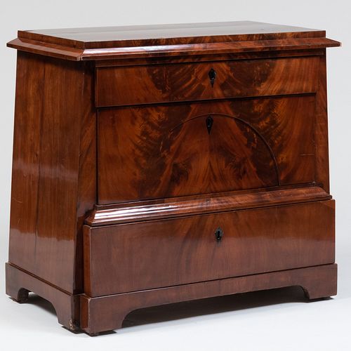 Biedermeier Carved Mahogany Chest of Drawers