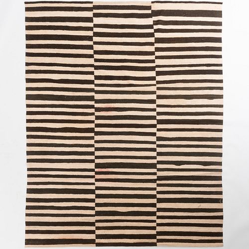 Black and White Stripe Flatweave Carpet