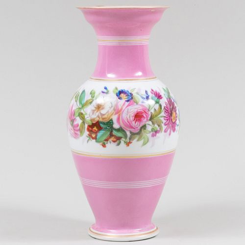 Pink Glazed Porcelain Vase, Probably Paris