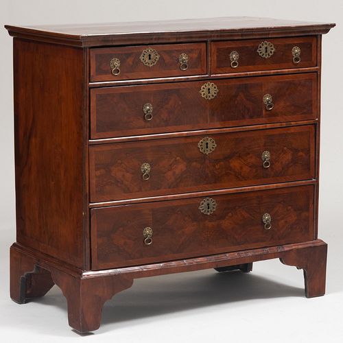William and Mary Inlaid Walnut Chest of Drawers 