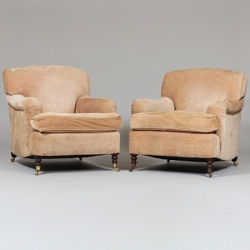 Pair of George Smith Upholstered Club Chairs