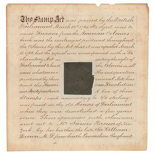 Stamp Act: 1765 Blue-Gray Paper Stamp
