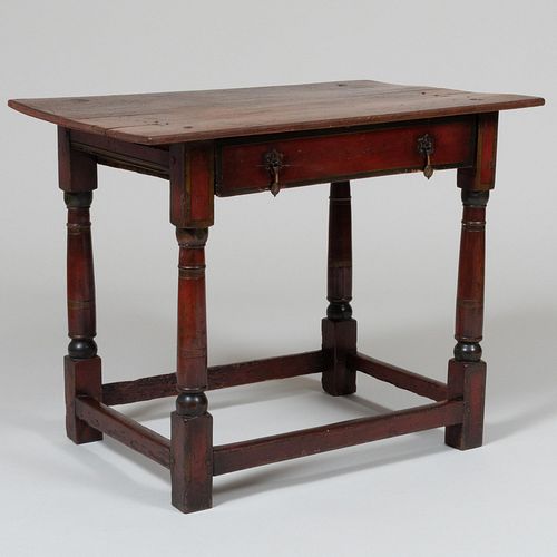 William and Mary Painted Oak Side Table