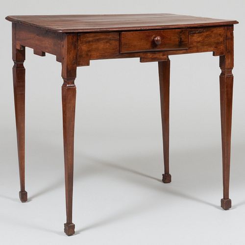 Continental Neoclassical Provincial Walnut Side Table