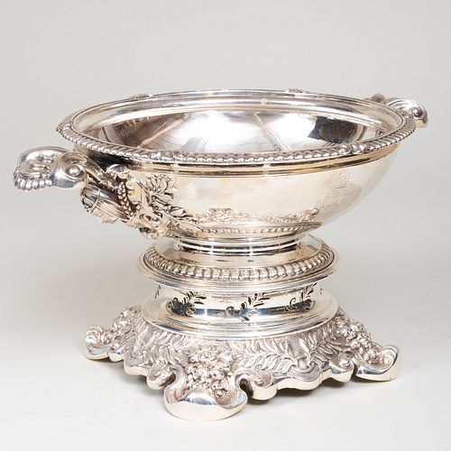 Neoclassical Silver Bowl on a Howard & Co. Silver Stand