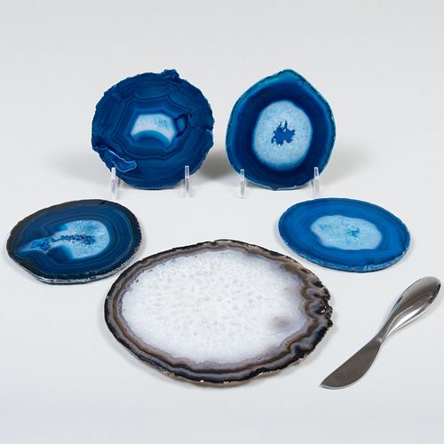 Set of Four Anna Hardstone Coasters and a Spreader Set