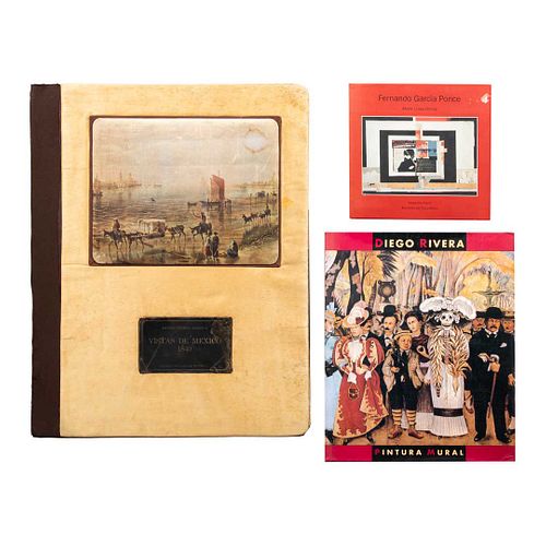 Libros sobre Vistas de México y Arte. Vistas de México 1840 / Fernando García Ponce / Diego Rivera. Pintura Mural.Pzs: 3.