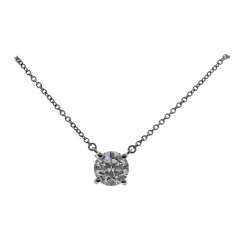 Tiffany &amp; Co 1.00ct Diamond Platinum Pendant Necklace
