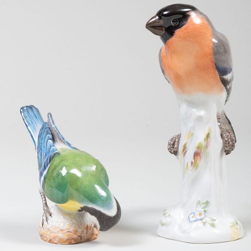 Meissen Porcelain Models of a Finch and a Nuthatch