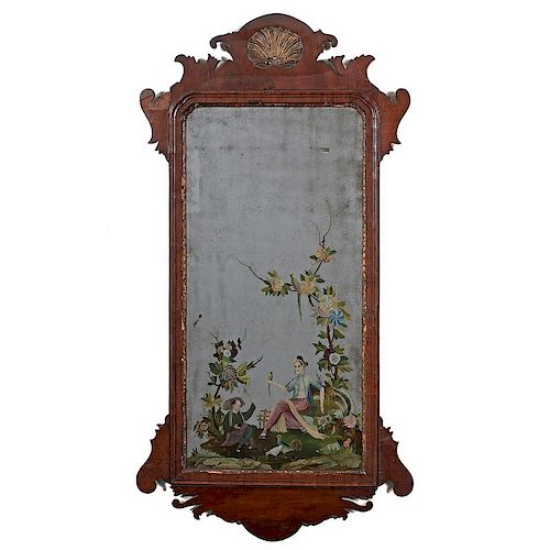 A Fine Chippendale Mirror with Chinese Reverse Painting