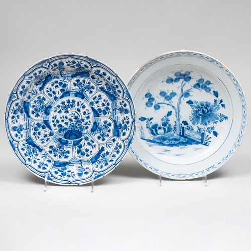 Two Dutch Blue and White Delft Chargers