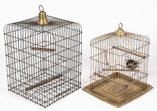 VINTAGE WIRE BIRD CAGES, LOT OF TWO