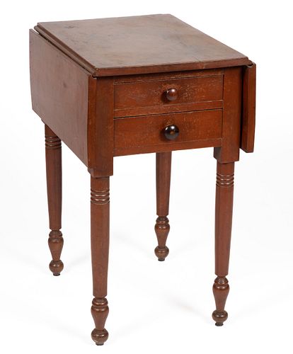 MID-ATLANTIC LATE FEDERAL PAINTED CHERRY WORK TABLE
