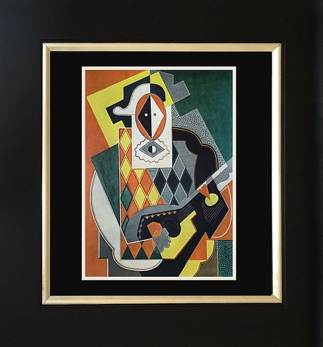 Gino Severini Color Plate Lithograph after Severini  Harlequin with a mandoline