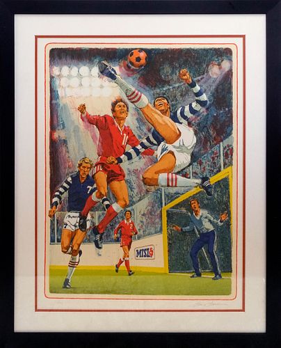 Soccer Player  Lithograph