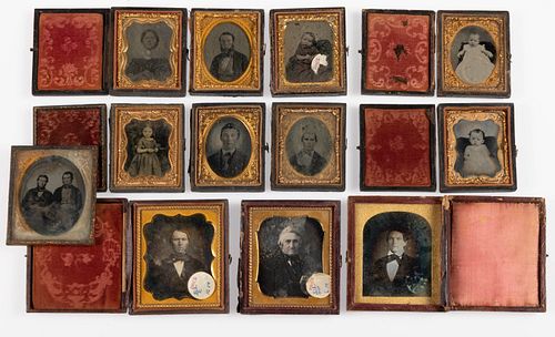 ASSORTED CASED PHOTOGRAPHIC IMAGES, LOT OF 12