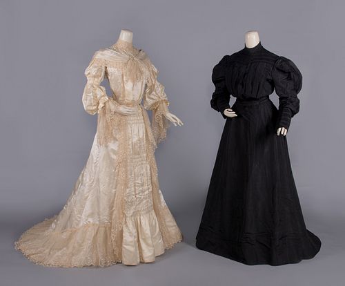 ONE WEDDING & ONE MOURNING GOWN, c. 1905