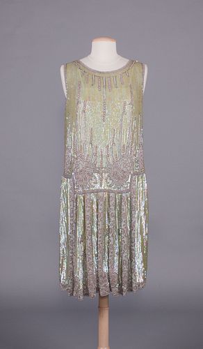 SEQUIN & BEAD ENCRUSTED PARTY DRESS, c. 1926