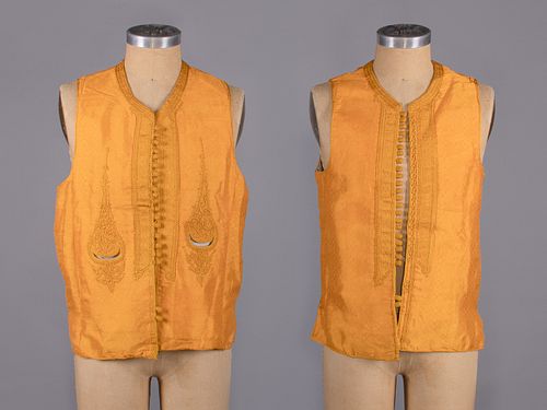 TWO SILK VESTS, TUNISIA, EARLY- MID 20TH C