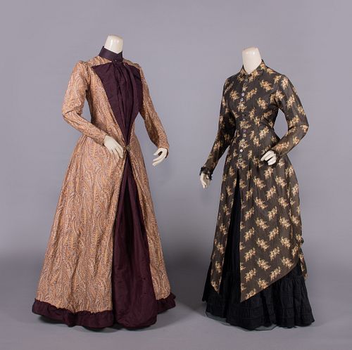 ONE AT-HOME DRESS & ONE POLONAISE BODICE, MID-LATE 1880s