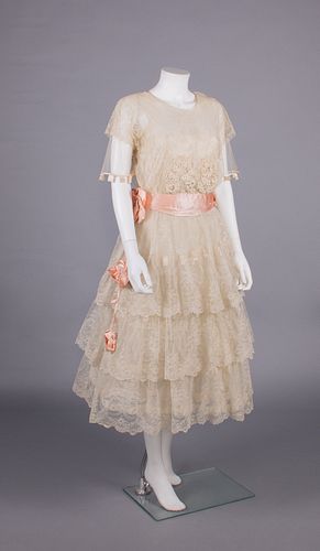 CHANTILLY LACE PARTY DRESS, LATE 1910s-EARLY 1920s