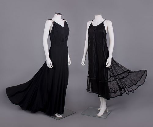 TWO EVENING DRESSES, 1930s
