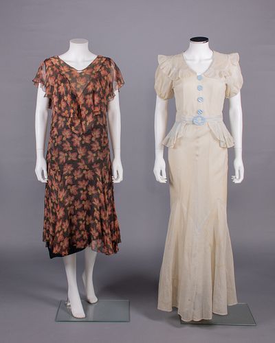 TWO DAY DRESSES, 1930s