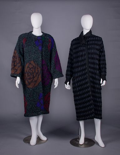TWO MISSONI WOOL KNIT COATS, ITALY, 1978 & 1984
