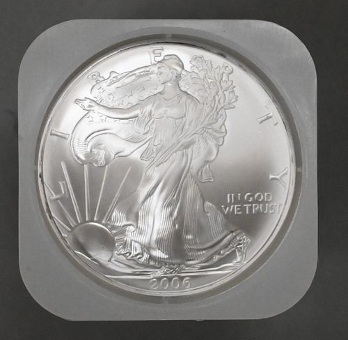 Roll of 20-2006 1oz Silver American Eagle Dollar Coins BU