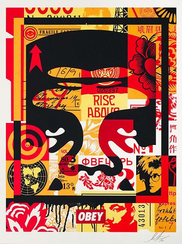 Shepard Fairey- Offset Lithograph "Face Collage"