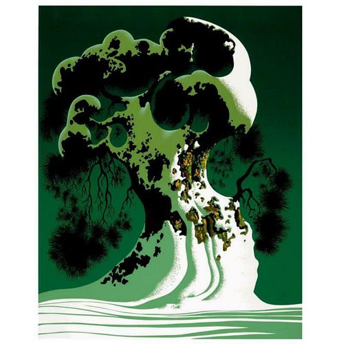 Eyvind Earle (1916-2000), "Snow Covered Bonsai" Li