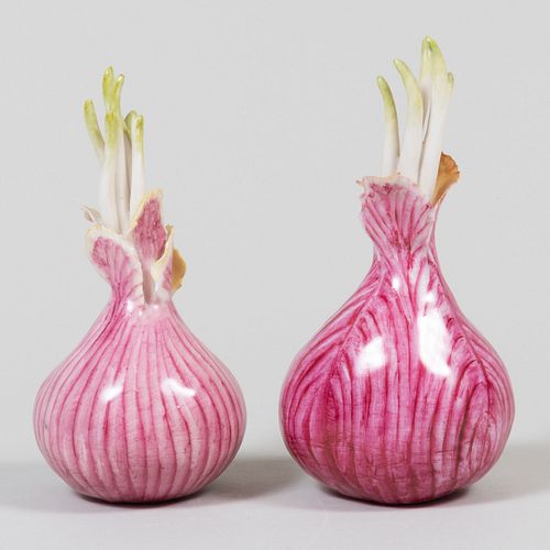 Pair Lady Anne Gordon Porcelain Models of Onions