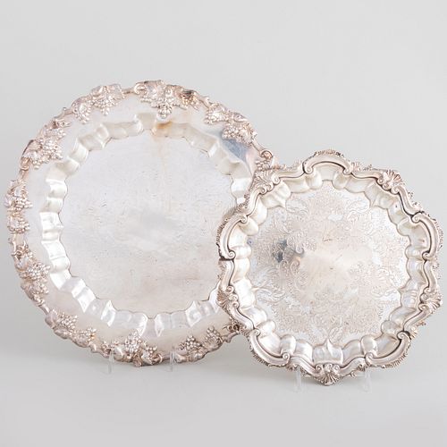 Two Silver Plate Salvers