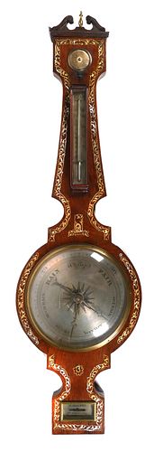 19th C. Wheel Banjo Barometer