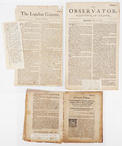 Three 17th Century Newspapers