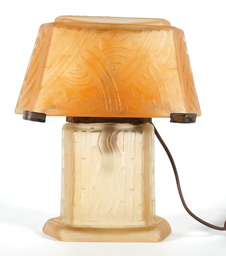 Daum Nancy Art Deco Table Lamp