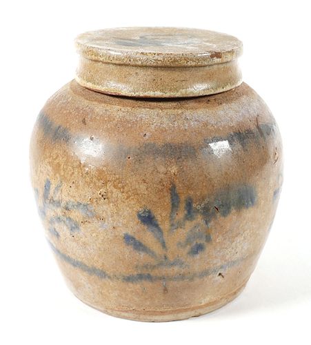 Antique Chinese Lidded Ceramic Ginger Jar