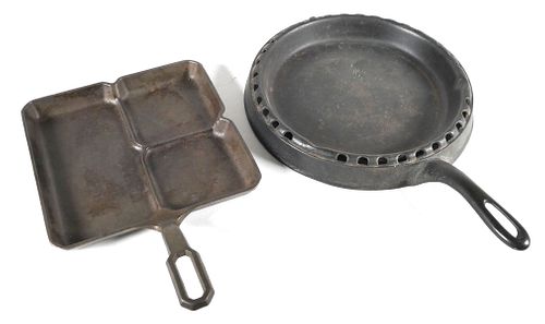 Two GRISWOLD Vintage Cast Iron Skillet