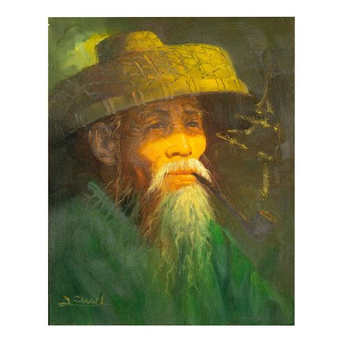 Chan Vintage Chinese Oil Painting on Canvas