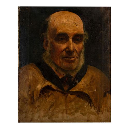 M. Jackar Antique Oil Painting on Canvas Portrait of Old Man