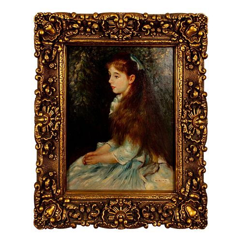 Mirian After Renoir Large Oil Painting on Canvas