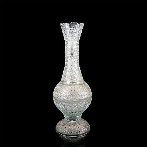 Palatial Crystal Cut Glass Vase