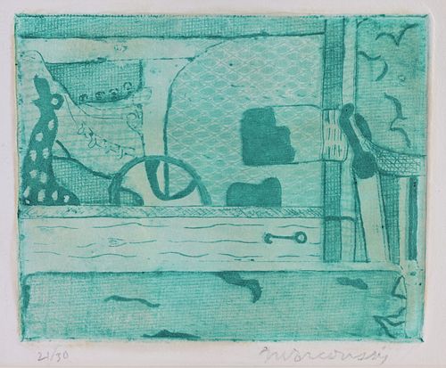 Louis Marcoussis (1883 - 1941) Colored Etching