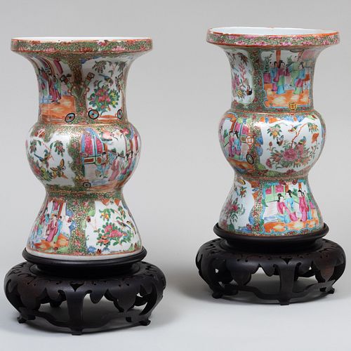 Two of Chinese Export Canton Famille Rose Porcelain Vases