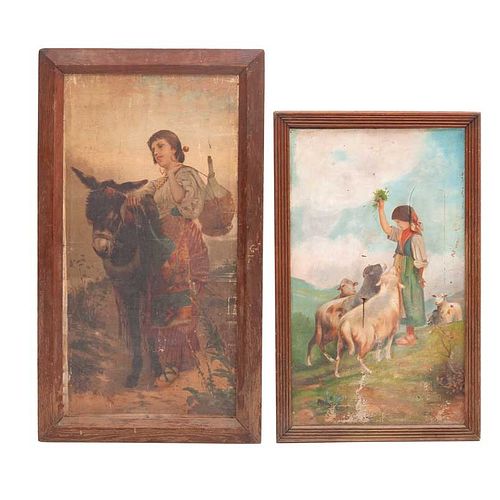 ANÓNIMO Escenas pastorales Sin firma Reproducciones 88 x 45 cm (mayor) Piezas: 2