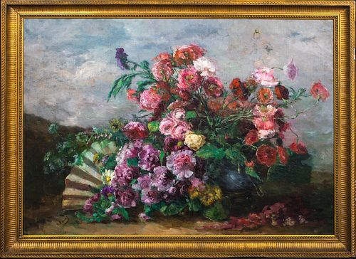 STILL LIFE OF FLOWERS OIL PAINTING