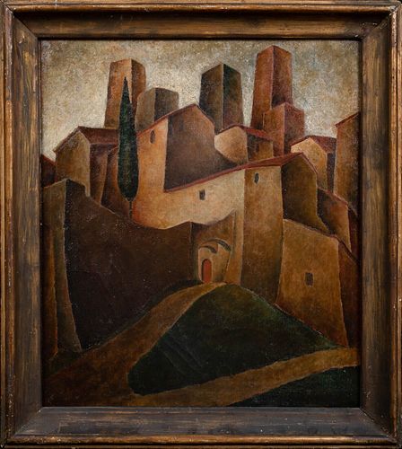 LANDSCAPE OF SAN GIMIGNANO, ITALY OIL PAINTING