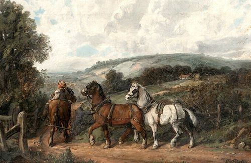 PORTRAIT OF A PLOUGH TEAM RETURNING HOME OIL PAINTING