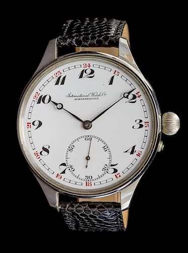 A Stainless Steel Converted Wristwatch, IWC Schaffhausen,